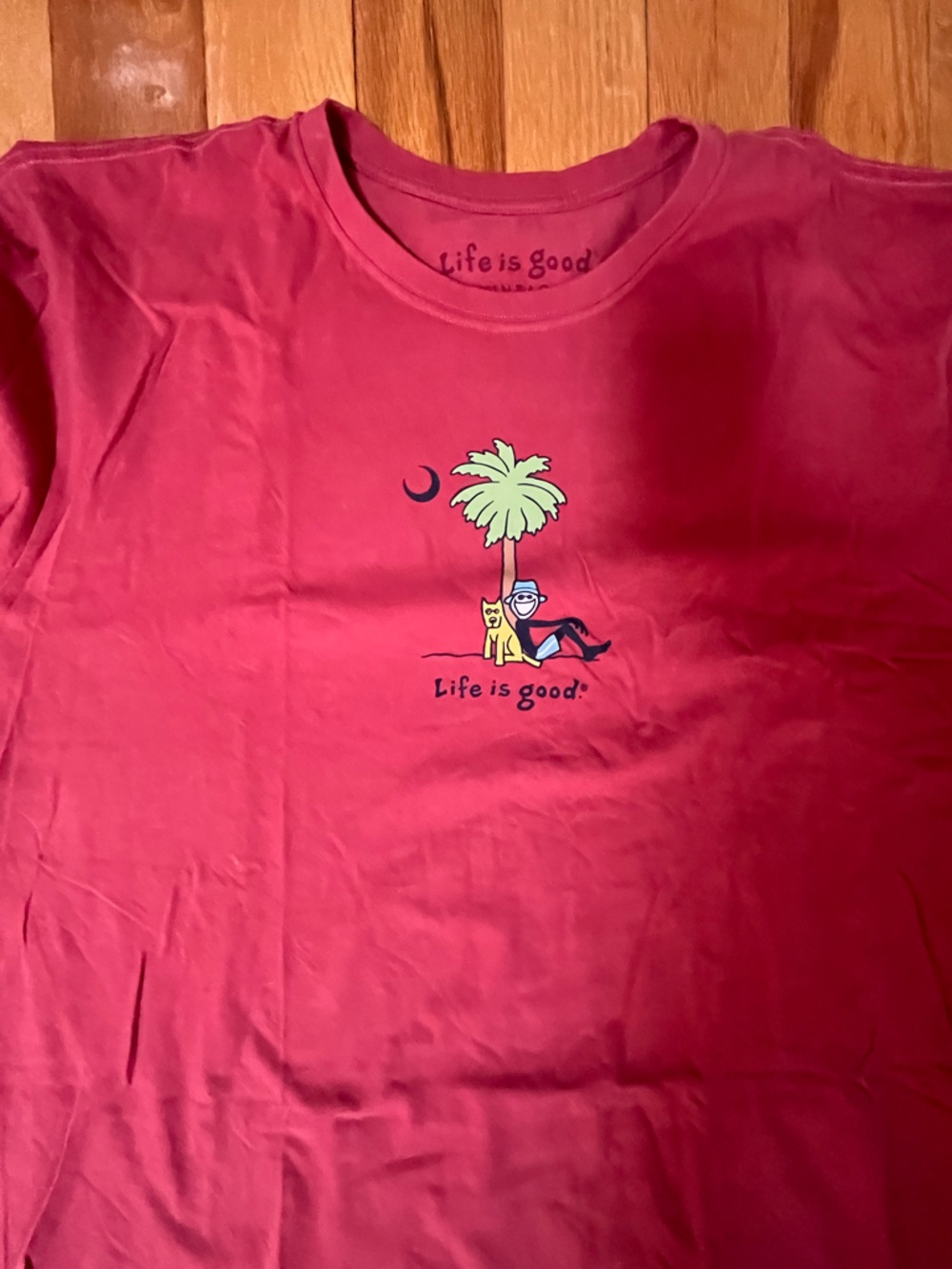 Life is Good Graphic Tee - Palm Tree & Cat